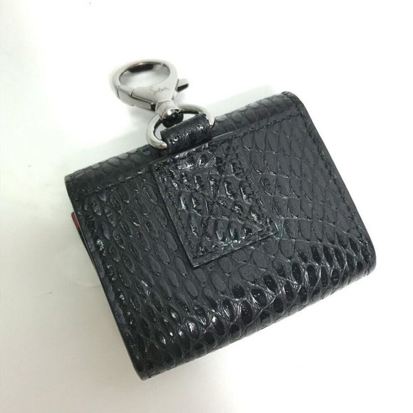 Christian Louboutin studs airpods apple pouch Earphone case Leather Black/Red - Picture 4 of 11